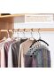 2-Tier Pants & Skirt Rack with Clips, Space-Saving Wardrobe Leggings, Underwear & Hat Organizer, Black - 2