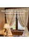 2-Panel French Country Style Blackout Curtains with Red Tassels for Bedroom & Living Room (Beige, 150x150cm) - 4