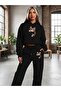 Women's Pocket Cat Printed Oversize Hooded Tracksuit Set