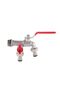 Double-Ended Screw-in 1/2" and 1*3/4" Outlets Removable Valve for Garden Drinking Water Crops Red Handle 1 Pack