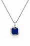 Men's Steel Necklace - Premium Quadrilateral Design with Lapis Stone Stainless Steel • Gift for Lover • Gift for Spouse Necklace - 4