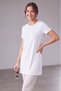 Women's Four Seasons Crew Neck Short Sleeve Viscose Short Tunic White - 6