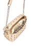 Trok Detailed Chain Strap Women's Crossbody Bag Romeo Gold Patent Leather - 3