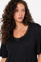 Bamboo Fabric U Neck Lace Detailed Flared Dress 7XL - 2