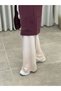 Elastic Waist Ribbed Pants Beige - 2