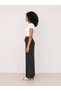 Elastic Waist Lace-Up Loose Comfortable Patterned Wrinkled Trousers - 3