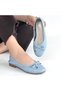 Jnues Blue Genuine Leather Ballerina Shoes - 4