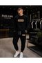 Unisex Wide Cut Zero Neck and Sweatpants Striped Printed Set