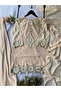 Beige Georgette Embroidered Kurta Plazzo Set - HRT7802-Beige-Size:2XL-44-Inches - 5