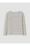 Two Mt Shop Quality Lcw Kids Black Ribbed Striped Tight & Slim Long Sleeve Girls' T-Shirt - 4