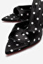 Women's Black Polka Dot Detailed Pointed Toe Thin Heeled Slippers Sona - 5