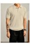 Men's Cotton Textured T-Shirt, Short Sleeve Crew Neck Casual Top - 3