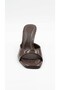 Brown Patent Leather Women's Heeled Slippers 319.018-182 - 4