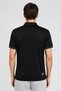 Men Sportswear Fit Short Sleeve Outdoor Polo Shirt, Black - 5