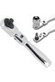 72-tooth quick-release flexible adjustable head ratchet wrench, 2-in-1 1/4 inch ratchet wrench, silver - 5