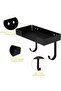 Wall Bracket Ironing Board - With Storage Basket and Hooks - Black - 2