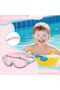 Children's swimming goggles w/large anti-fog frame, one-button silicone adjustment, unisex swimming goggles for ages 3-10 (pink) - 2