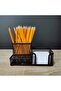 Desk organizer pen holder metal mesh black table organizer note holder - 205 x 103 x 98 mm desk organizer - 4