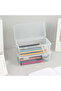 Extra-Large Capacity Plastic Pencil Case Stackable Semi-Transparent Box - 4