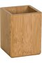 Bamboo square pen holder, wooden pencil holder, desk cleaner, office organizer, makeup storage, cosmetics display, 4 x 3 x 3 inches (W x D x D)