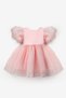 Pink Balloon Sleeve Baby Girl Satin Dress - Dona