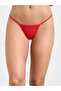 Red Pearl-Strap Mesh Slip with Brief - 3