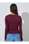 Pack of 2 - Long Sleeves Round Neck Ruched Fitted Knit Top - 5