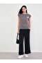 Black Wide Leg Joggers with Side Taping Detail