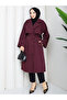 Women's Oversize Buttoned Hijab Trench Coat Rc3111 - 4