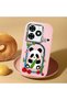 Tecno Spark 20 Compatible Case Camera Protector Pink Silicone Couple Phone Case Panda Pattern - 2