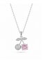 316L Steel Chain Silver Color Pink Cherry Model Necklace