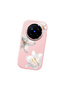 Vivo X200 Pro Compatible Case Camera Protector Pink Silicone Couple Phone Case with Floral Pattern - 3