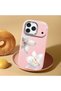 iPhone 17 Pro Compatible Case with Camera Protection Pink Silicone Couple Phone Case with Floral Pattern - 2
