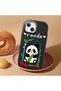 iPhone 13 Compatible Case Camera Protector Black Silicone Couple Phone Case Panda Pattern - 2