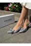 Women's Mina White Satin Polka Dot Bow Detailed Open Back 4 cm Heeled Shoes - 4