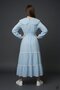 Blue Girls' Lace Detailed Double Collar Polka Dot Long Dress 24755 - 5