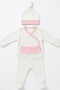 Organic Baby Hospital Release Set of 3: Double-Breasted Top with Gloves, Bottom with Booties, Knotted Beanie - 2
