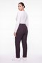 Women's Burgundy Winter High-Waisted Trousers with Stone Detail on the Cuffs and Waist - 4