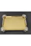 Figured, Metal Handle, Stainless Steel Rectangular Tray Luxury Presentation Tray North Gold-Silver - 5