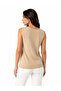 V-Neck Sleeveless Women's Sweater Beige - 2