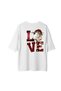 Women's Oversize T-Shirt Love Themed Printed Relaxed Fit Christmas New Year Gift Casual Wear Modern - 2
