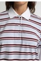 Regular Fit Polo Collar Striped Women's Multicolor Long Sleeve T-Shirt - 4