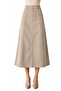 High Waist Midi Skirt with Long Side Seam - Mink - 2