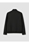 Black Regular Fit Stand Collar Men's Bomber Jacket - 5
