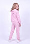 Girl's Plain Kangaroo Pocket Hooded Tracksuit Set - 4