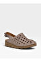 Suede Poly Sole Perforated Comfortable Genuine Leather Women's Sandals - 4 cm - 2