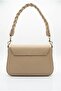 Knitted handle detailed lidded handbag mink arm199 - 3