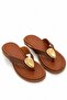 Luisa Women's Gold Buckle Detailed Flip-Flops Comfortable Slippers - 4