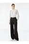 Napoleon Closure Detailed Long Sleeve Crew Neck Buttoned Crepe Shirt