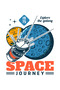 Women's Vintage Space Theme Printed T-Shirt Rocket Planet Astronaut Pattern Relaxed Fit Casual Modern - 4